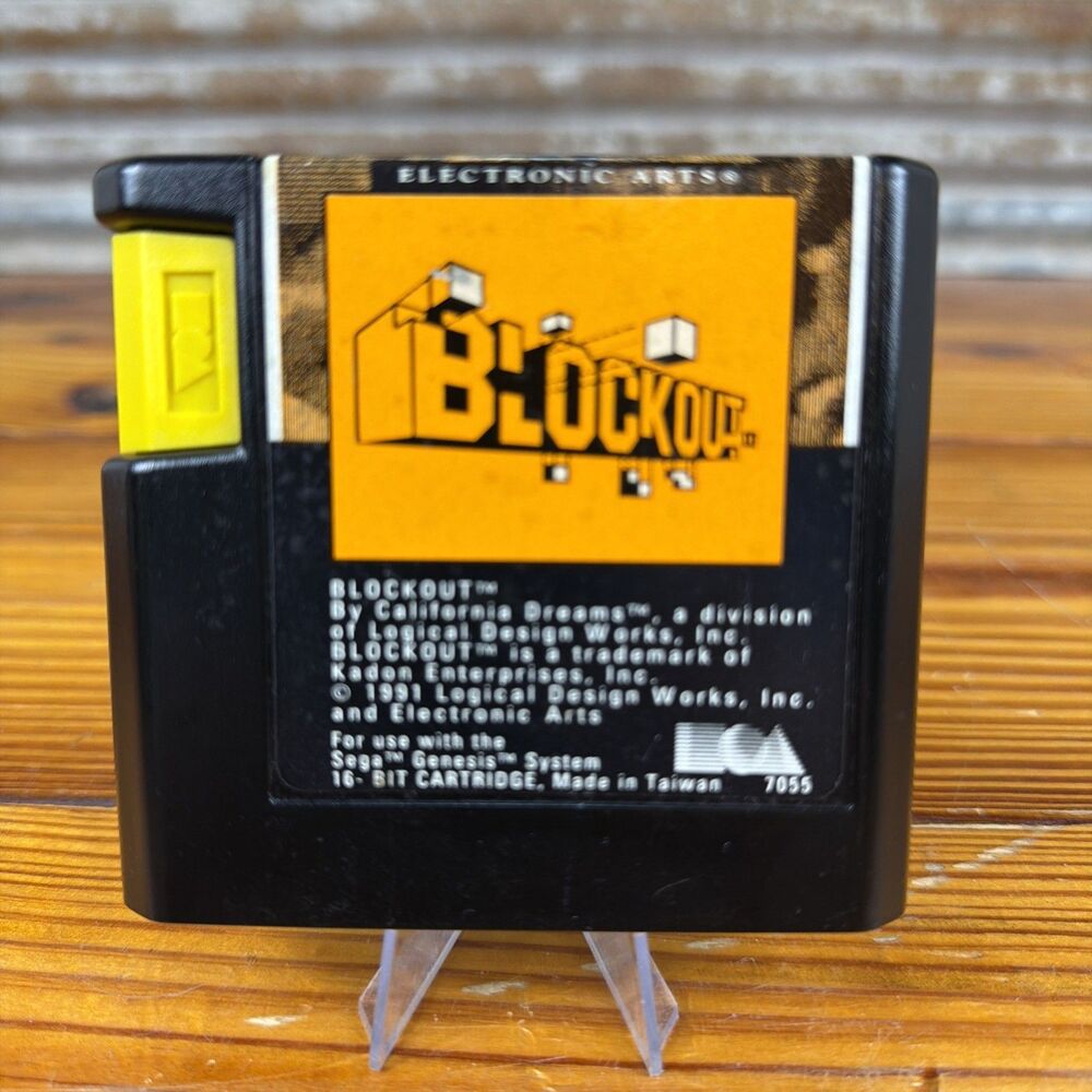 BLOCKOUT Sega Genesis, 1991 Cartridge ONLY - Tested Works Great!